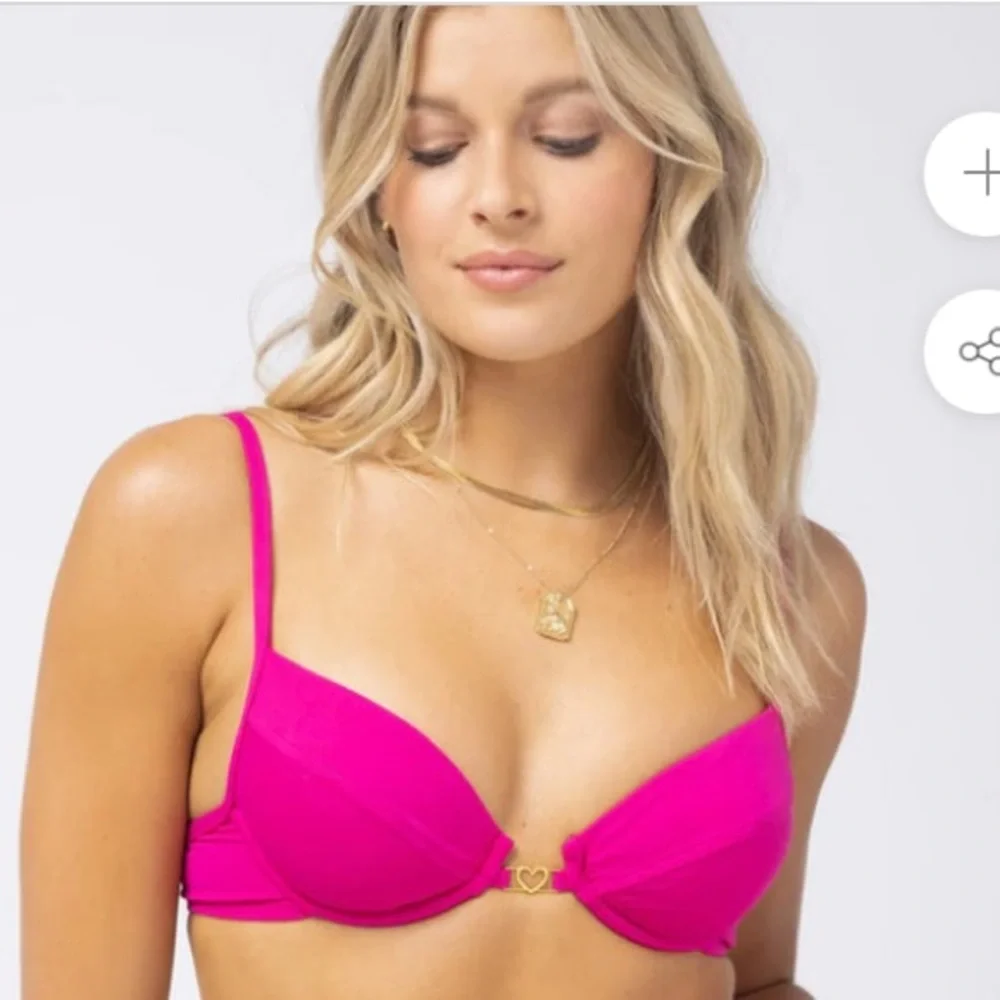 L*Space Stardust‎ Bikini Top in Bougainvillea, Underwire, Back Hook, Size Large